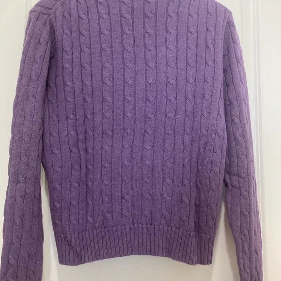 Polo by Ralph Lauren Lavender Cable Knit Sweater - Picture 2 of 4